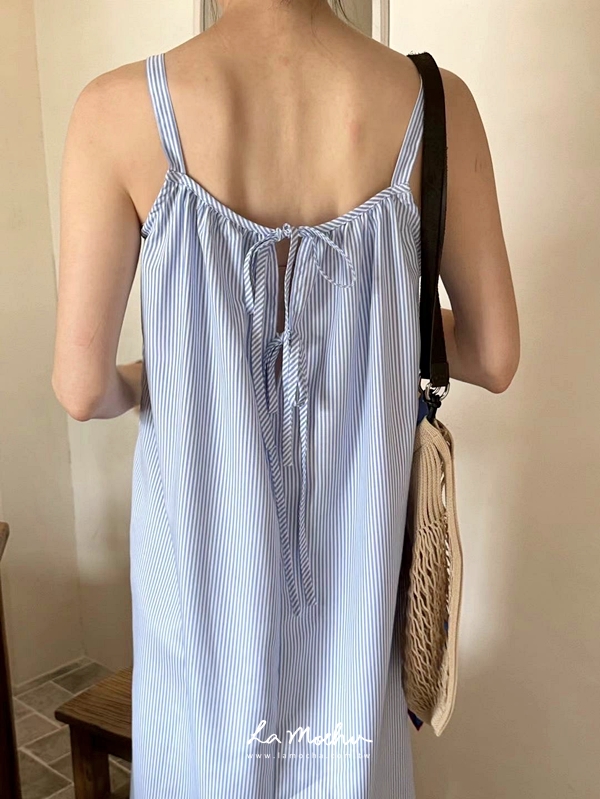 (限量商品)美背綁帶皺皺洋裝